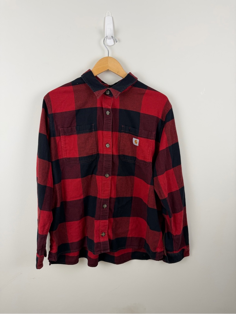 Carhartt Red and Black Buffalo Plaid Button-Down Shirt